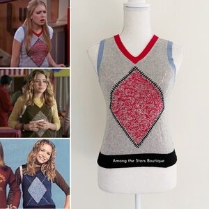 NWT Rare Y2K Vintage Grey Silk + Cashmere Sweater Vest ASO Sabrina Spellman